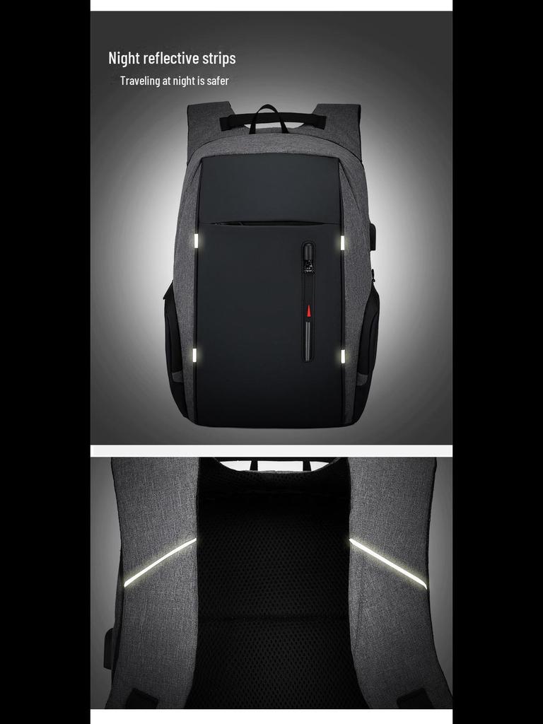 Мужской многофункциональный деловой рюкзак для ноутбука с USB-портом для зарядки