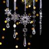 10 Pcs Crystal Snowflake Icicle Ornaments Clear Acrylic Christmas Ornaments for Christmas Tree Winter New Year Party Decor