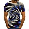 Casual Men's 3D Vortex Printed Short Sleeved Men's Summer 3D T-shirt