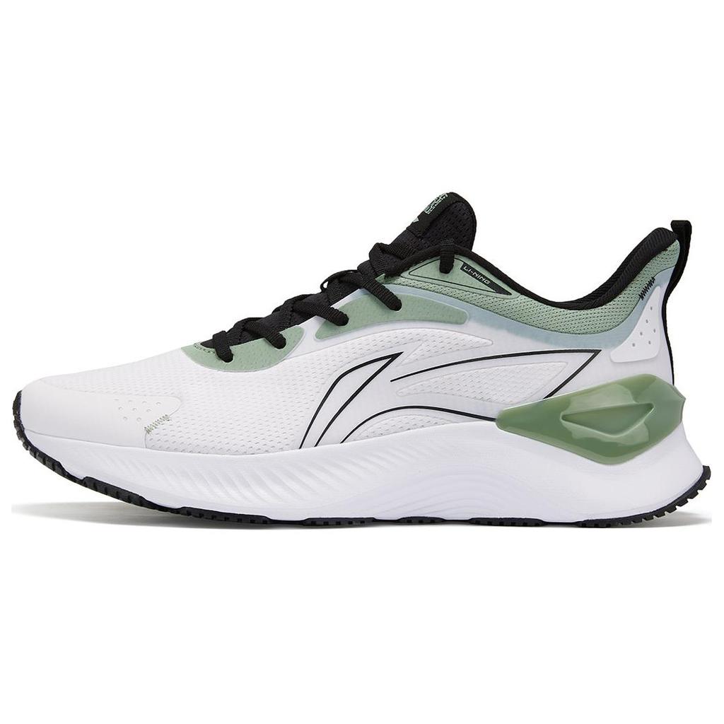 New LiNing YueYing 3.0 Cushioned Wear Resistant Breathable Low Top Running Shoes Men's White Green ARHU023-3