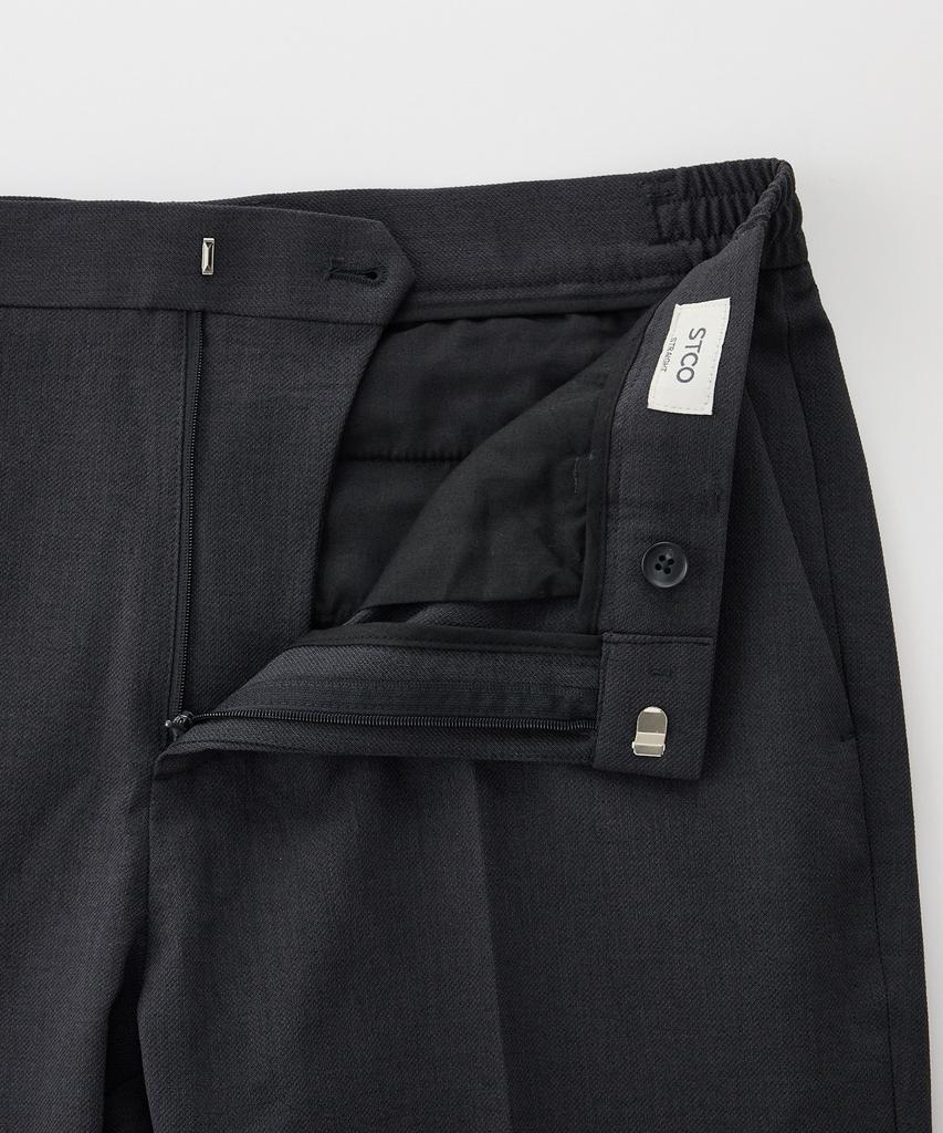STCO Texture Polyester Soft Slacks_Charcoal Gray (Straight Fit)_Spaxb05Csc