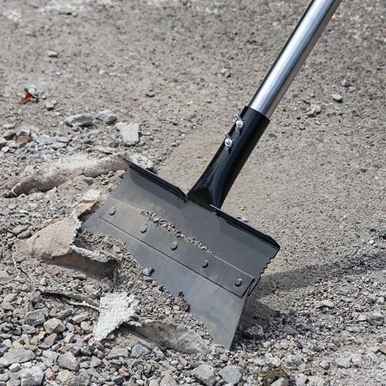 Скребок для льда на подъездной дорожке, плоская лопата со съемной длинной ручкой, прочная лопата для уборки, удаление сорняков для сада, тротуара, пола, льда, снега
