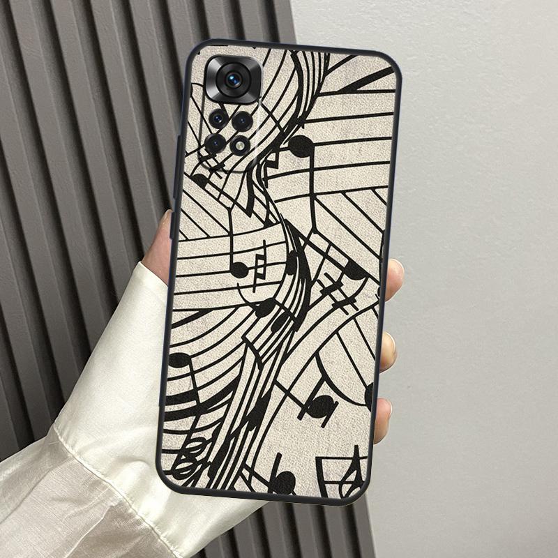 Чехол с нотами Музыкальные ноты Для Xiaomi Redmi Note 14 Pro 13 12 11 10 15 Pro Plus Redmi 14C 13C 15C 10C 12C 15 Funda