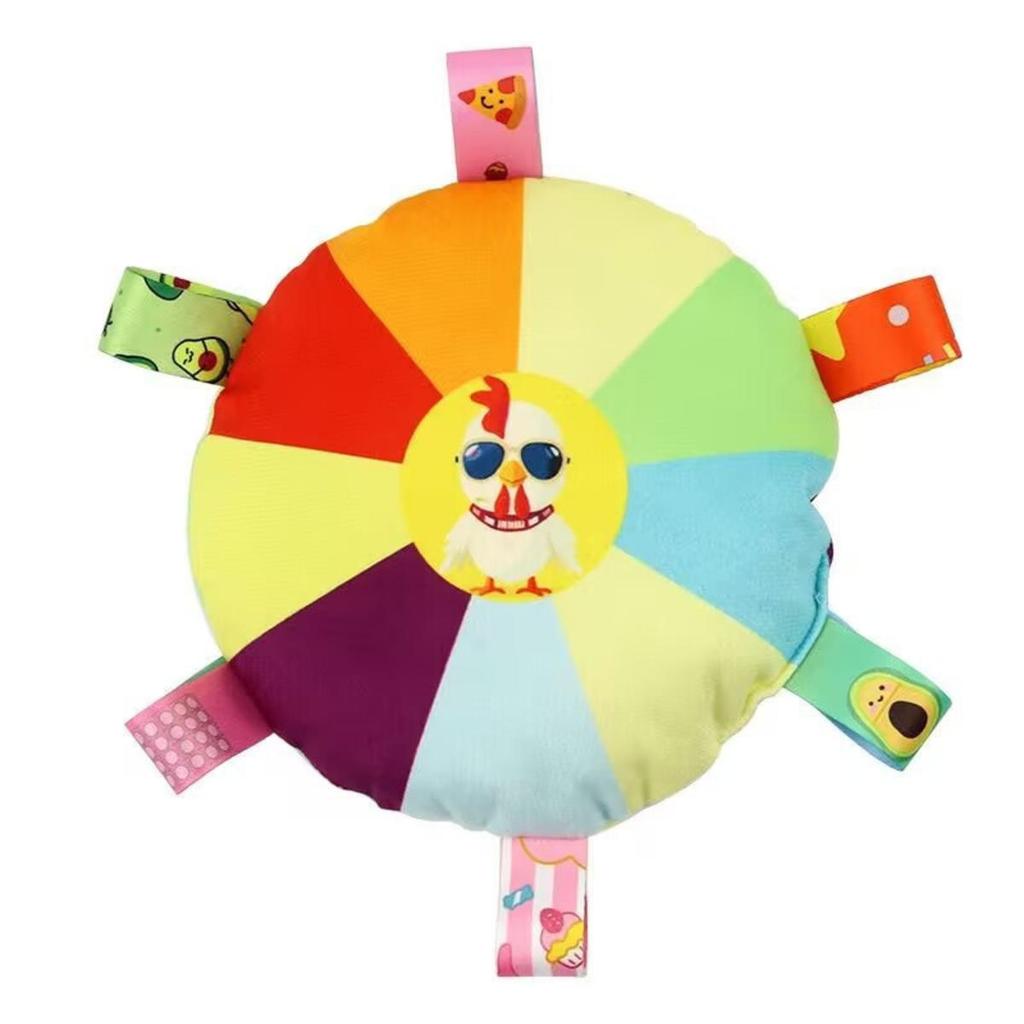Funny Rainbow Plush Flying Saucer Dog Toys Outdoor Interactive Training Games Chew Toy Pets Flying Discs Toys with Bells