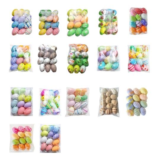 12 шт. Разноцветные пластиковые пасхальные яйца Сделай сам Игрушка для раскрашивания яиц для дома Детские занятия Принадлежности для пасхальной вечеринки