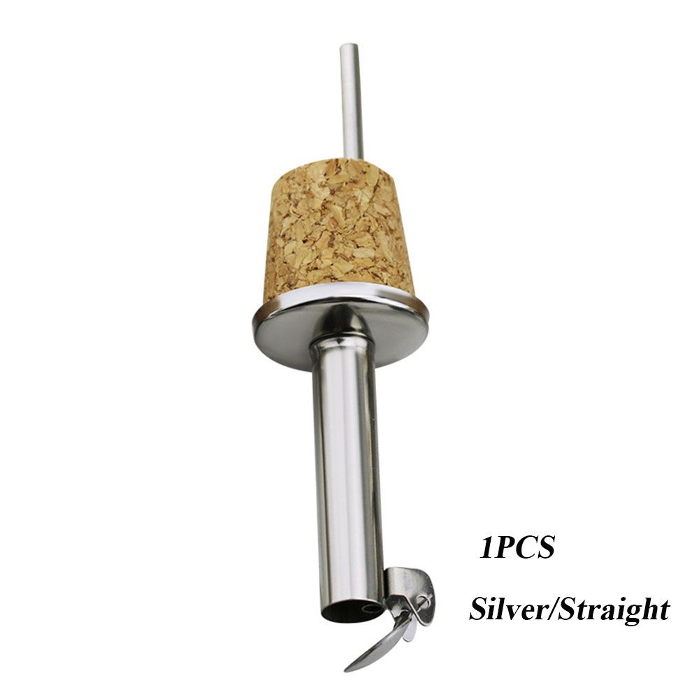 1/3PCS Metal Barware With Cover Bottle Stopper Wine Pourer Wooden Cork Oil Dispenser