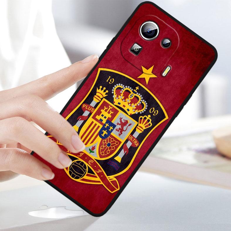 Spain Spanish Red Flag Cover For Xiaomi Mi 13 Pro Lite 12X 12 11 11T 11i 10T 10 Pro Lite Ultra 5G Black Phone Case