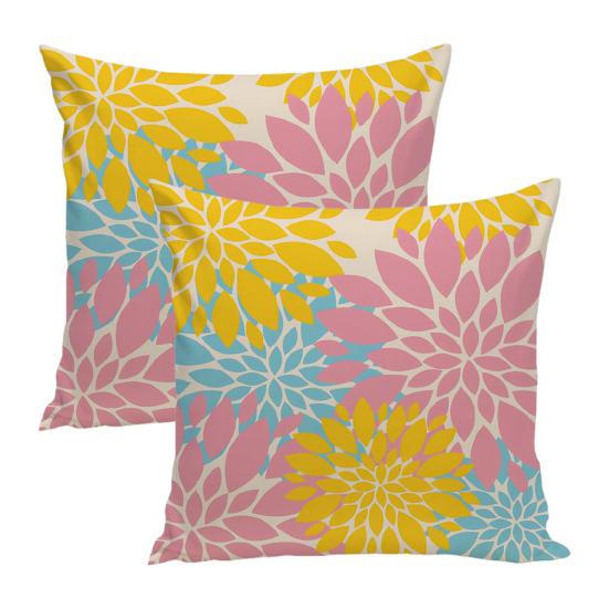 2 шт. наволочка с принтом георгина, квадратная подушка, наволочка для закусочной, ресторана, отеля, спальни, офиса, наволочка для машинной стирки, наволочки с застежкой-молнией