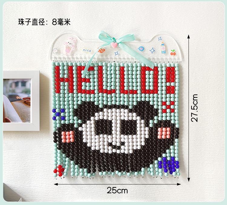 Cartoon Panda Beaded Painting Ornaments for Girls Room Decoration Kawaii Fruits Cherry DIY Decoration Crafts Wholesales 2025 New