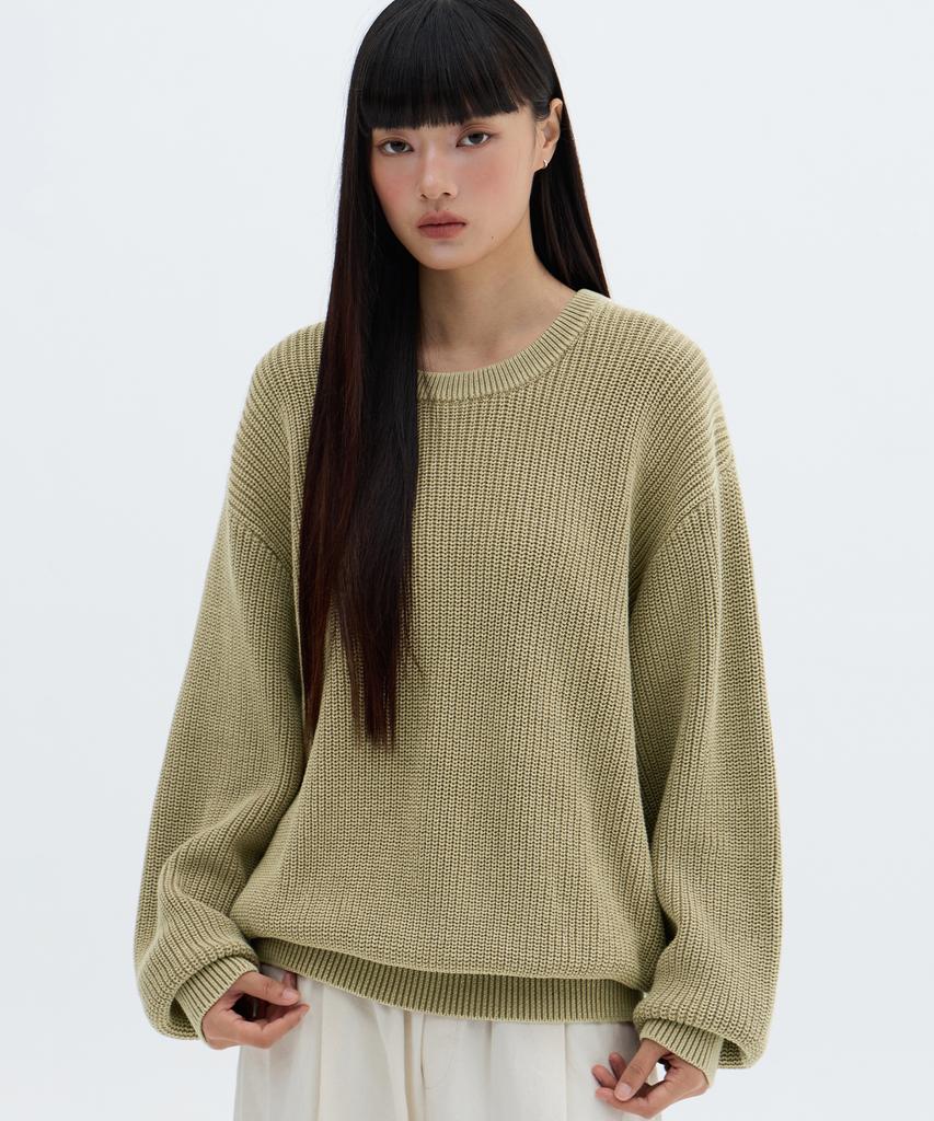 FILLUMINATE Washed Hazzi Round Knit - Beige