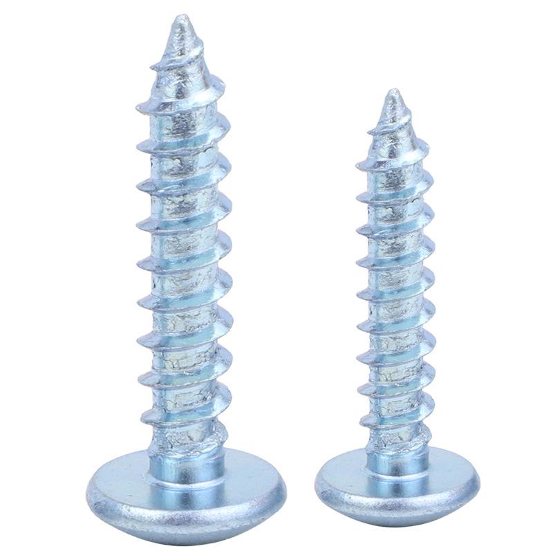 Синие и белые оцинкованные закаленные саморезы с большой плоской головкой, головкой-зонтиком и грибовидной головкой размеров M4/M5/M6.