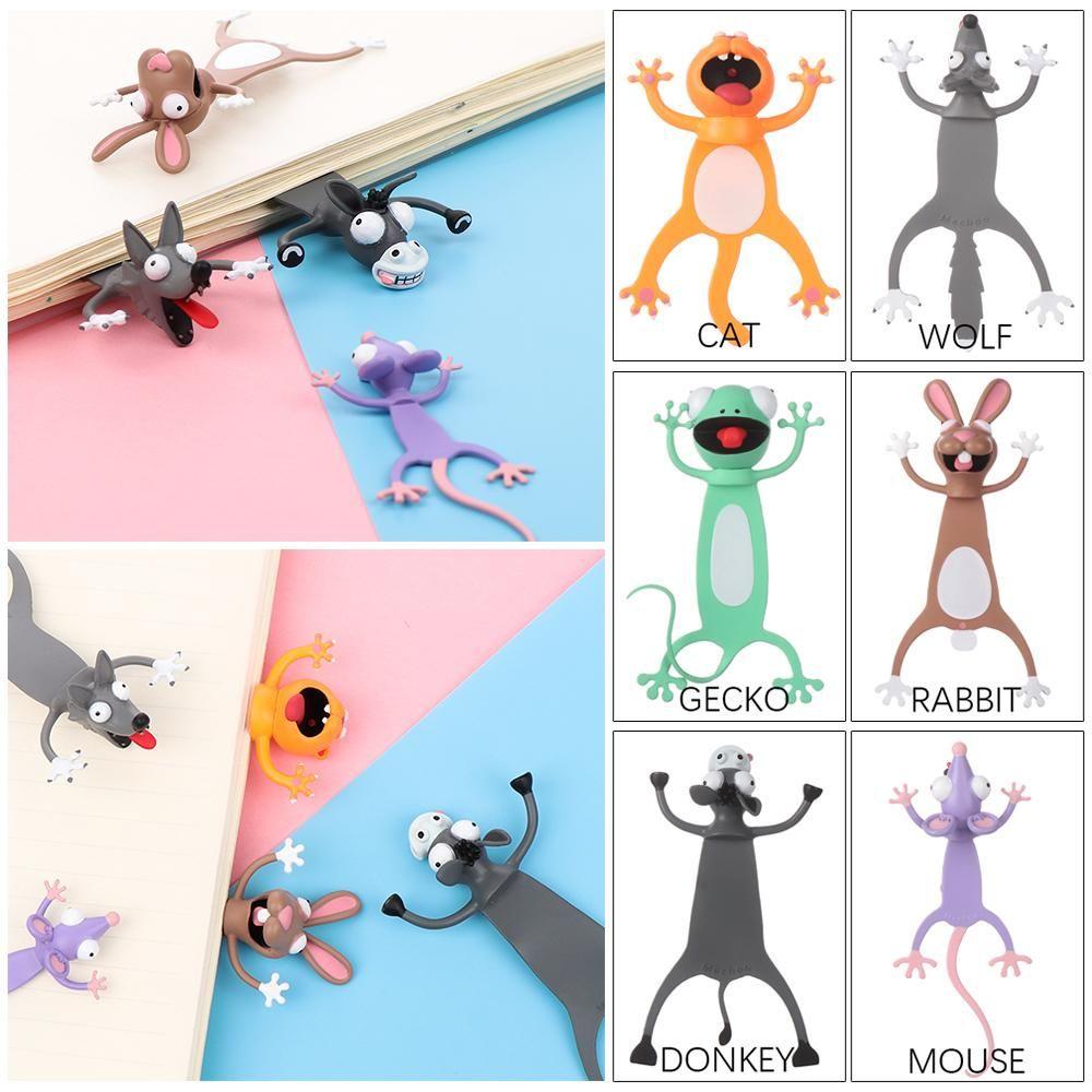 Cat Creative Funny PVC Bookmarks Book Markers Cartoon Animal Style School Supplies