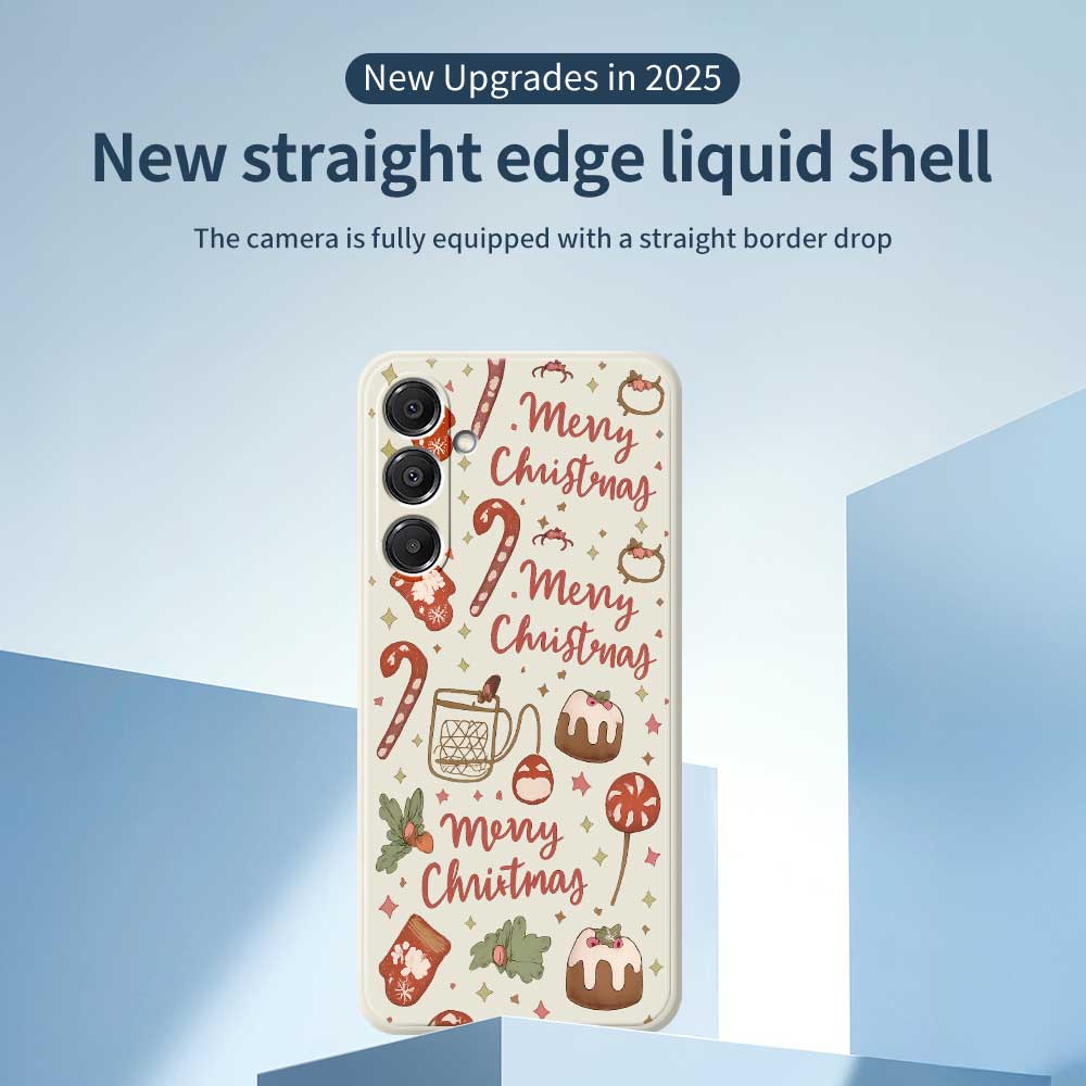 For Samsung Galaxy A16 5G/4G Case Merry Christmas Pattern Printing Straight Edge TPU Phone Back Cover