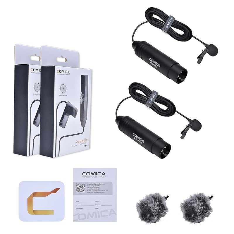 XLR pin microphone [2 pieces included 1.8m]COMICA condenser lavalier microphone omnidirectional 48V phantom power Canon/Sony/Panasonic Digital
