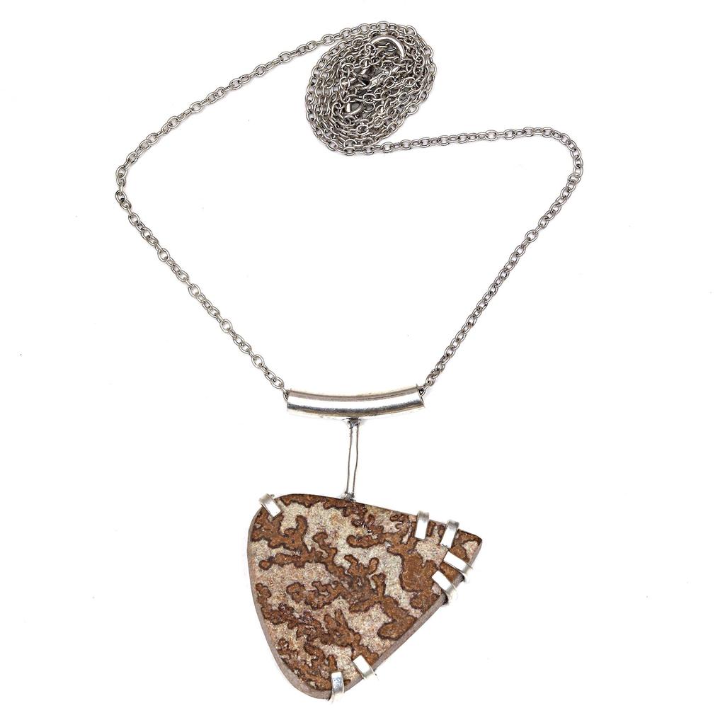 Dendritic Agate Drusy Gemstone Mother's Day Silver Jewelry Necklace 20 In