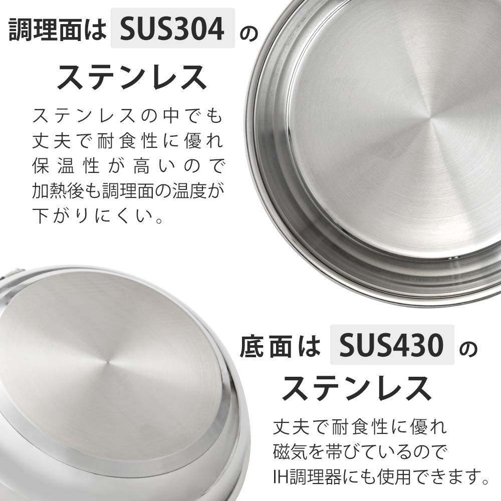 IRIS OHYAMA Кастрюля 24 см Совместима с газом Совместима с мытьем посуды Легко чистить Нержавеющая сталь Двуручный огонь/сталь IH/серебро SP-P24