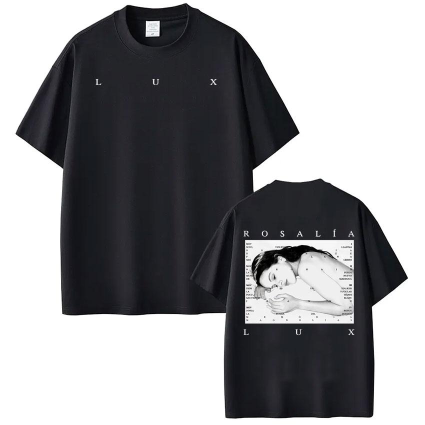 Singer Rosalía LUX Ablum Graphic Tshirt Men Women Fashion T Shirt Casual Cotton Hiphop Retro Oversized Tshirts Streetwear