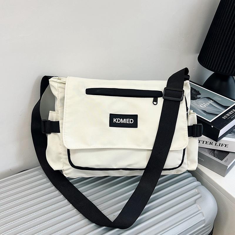 Crossbody Bag Women's Harajuku Tooling Style Letter Shoulder Bag Retro Versatile Casual Student Mailman Bag Women