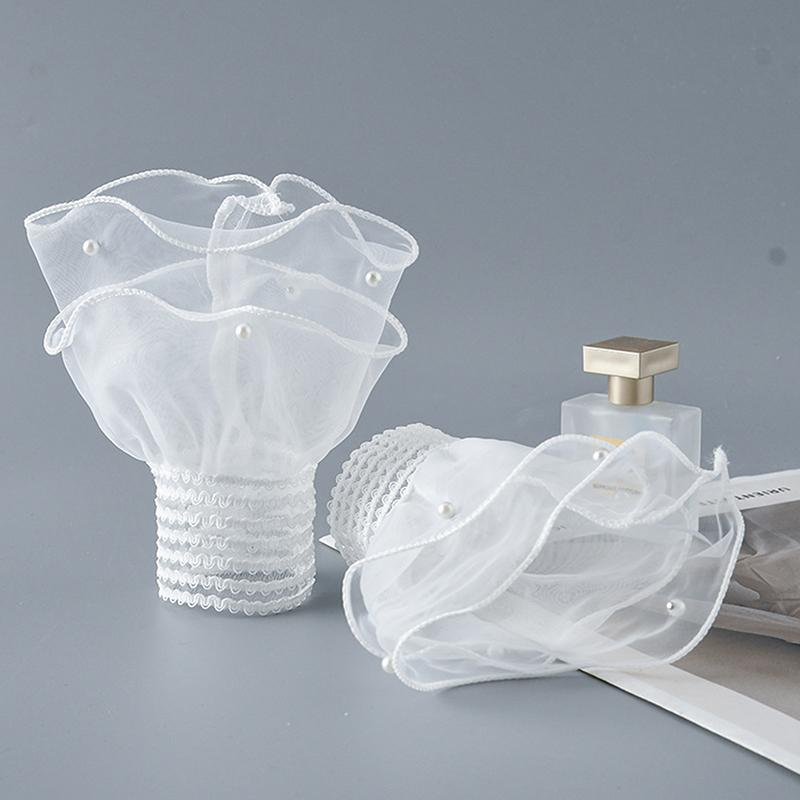 1 пара Тюлевые перчатки для фотосессии нейл-арта с плиссированными манжетами, реквизит для маникюра и фотографии, рукава для демонстрации типсов, модные аксессуары