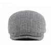 Vintage Cotton Linen Beret Hat Men Women British Retro Flat Cap Breathable Summer Duckbill Cap Simple Newsboy Hat Unisex
