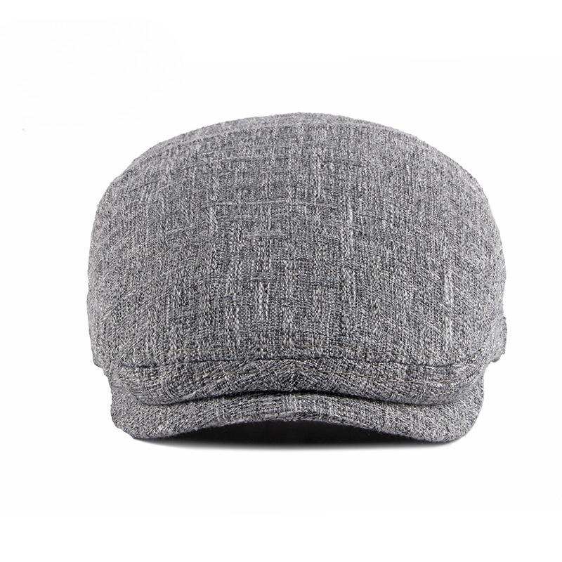 Vintage Cotton Linen Beret Hat Men Women British Retro Flat Cap Breathable Summer Duckbill Cap Simple Newsboy Hat Unisex