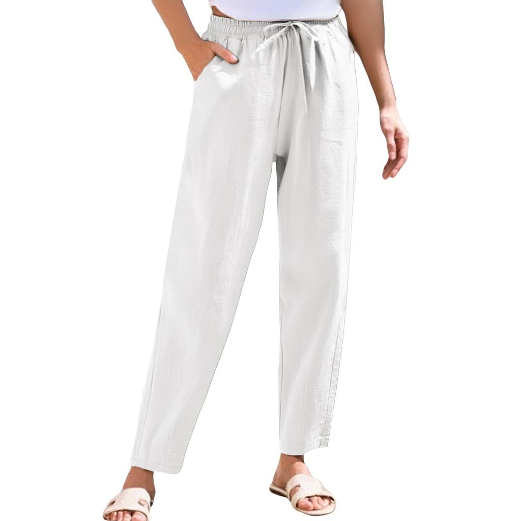 Women's Cropped Pants Stralght Pants With Pockets Lightweight Caual Loose  Trousers