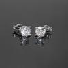 Stud Earrings Unisex Ear Piercing for Men Women 6mm Black Zircon Stylish Simplicity Silver Color Hip Hop Jewelry Gifts Wholesale