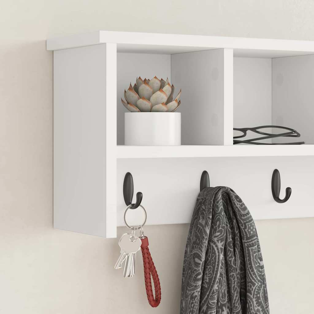 Wall Mounted Nightstand White 75 x 16 x 26 cm Engineered Wood
