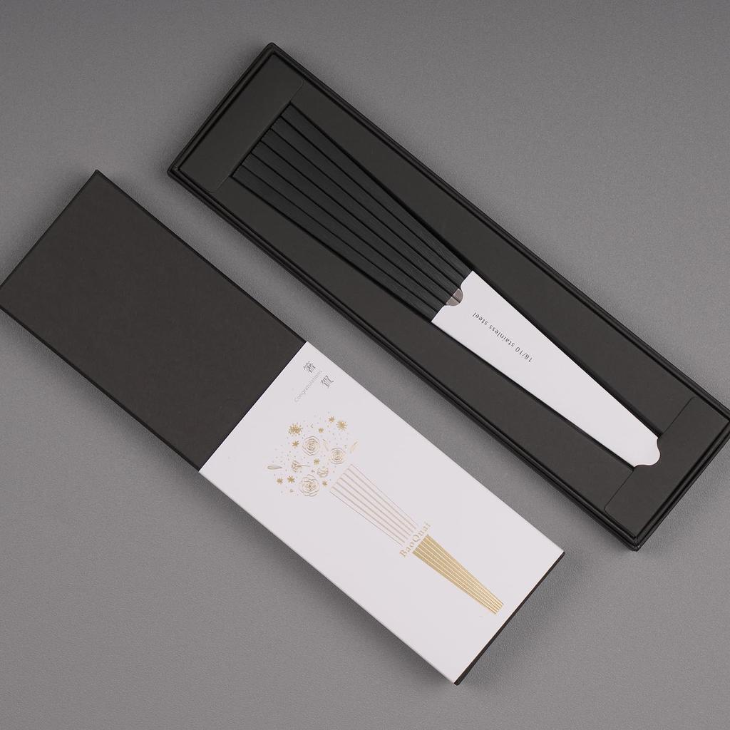 LAYANA Серия Hashiga Черная Нержавеющая сталь SUS316 Квадратная Роскошная Идеально подходит для торжеств и Набор палочек для еды Сделано на Тайване Палочки для еды, Форма, Подарок,