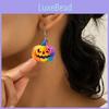 Themed Creative Halloween Colorful Pumpkin Pattern Women Earrings Acrylic