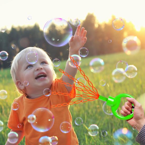 32-Hole Smile Face Bubble Wand Fun Outdoor Toy with Concentrate Packs Bubble Blowing Toy Romantic Bubbles Gift for Bubble Lovers