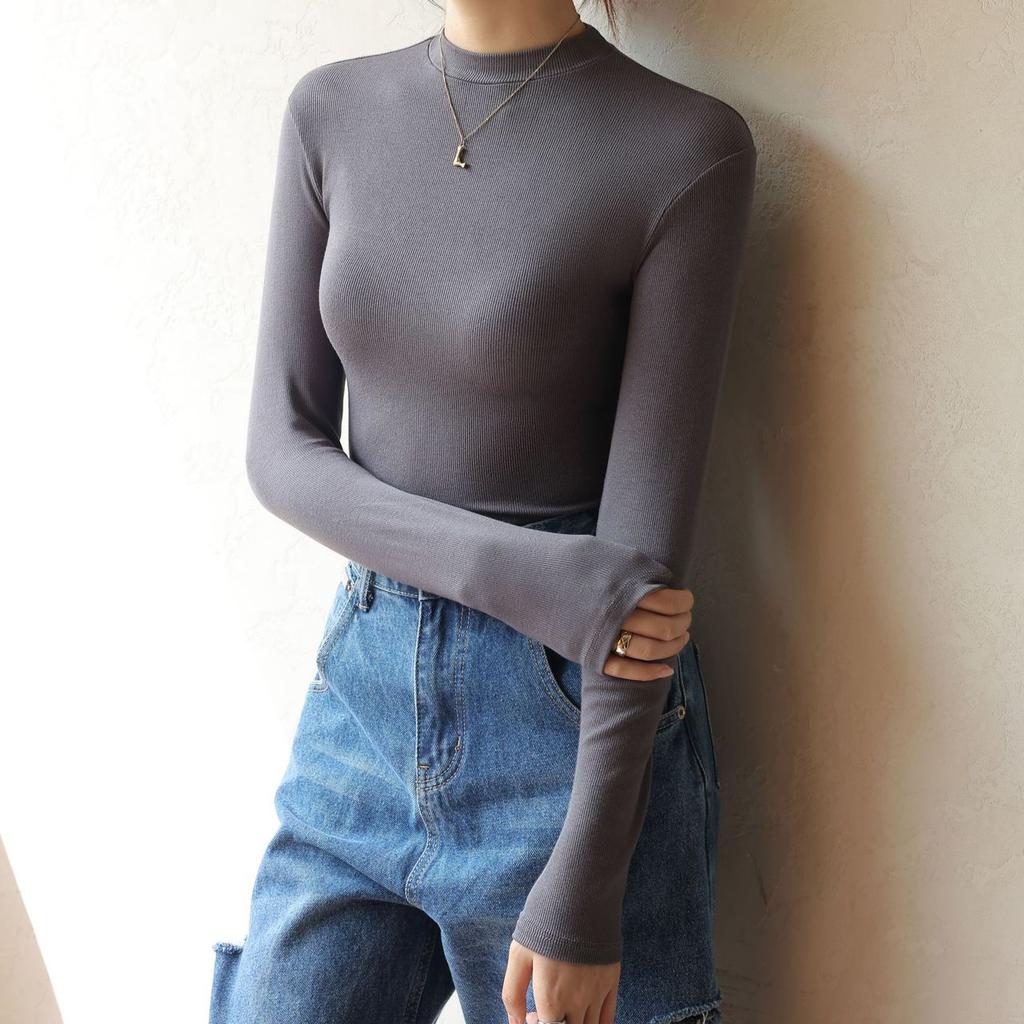 Вязаные пуловеры с полуводолазкой, женские нижние рубашки, элегантные корейские топы с длинными рукавами, трикотаж