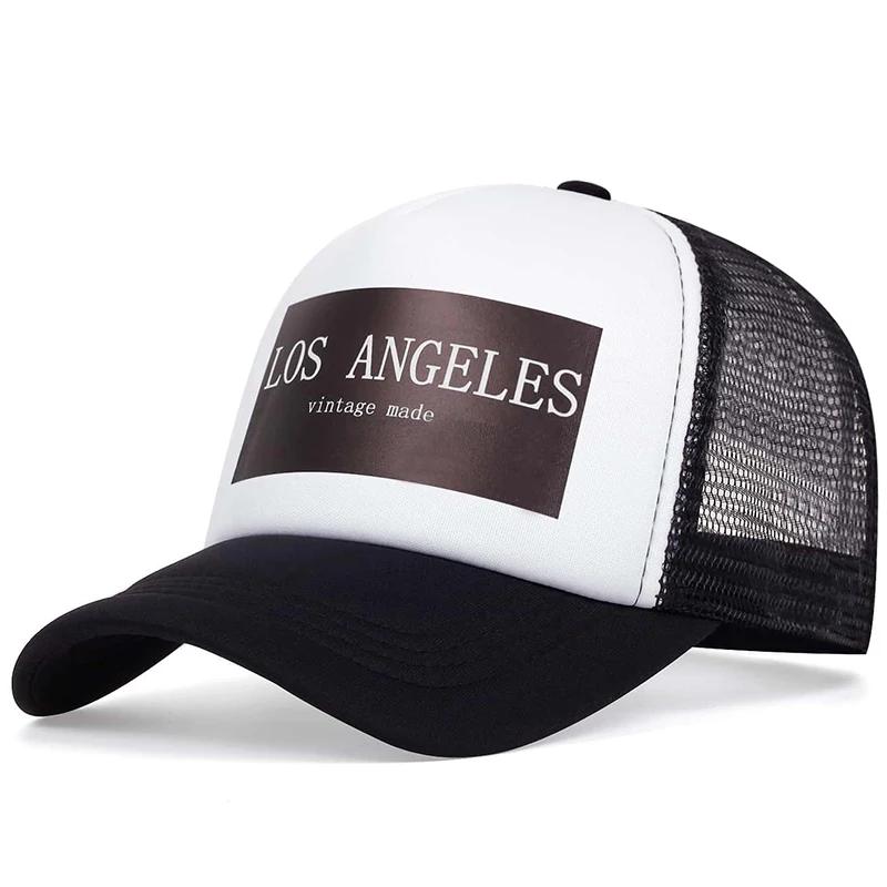 Unisex Los Angeles Print Baseball Net Caps Spring Summer Outdoor Sunscreen Hat Adjustable Casual Trucker Hats