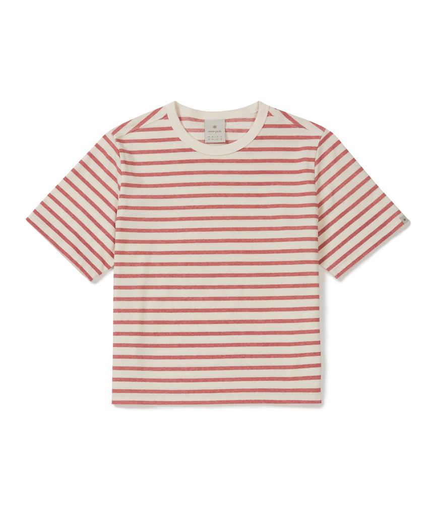 SNOWPEAK APPAREL Женская полосатая футболка с коротким рукавом из Sorona (S26Mwfts69) красный