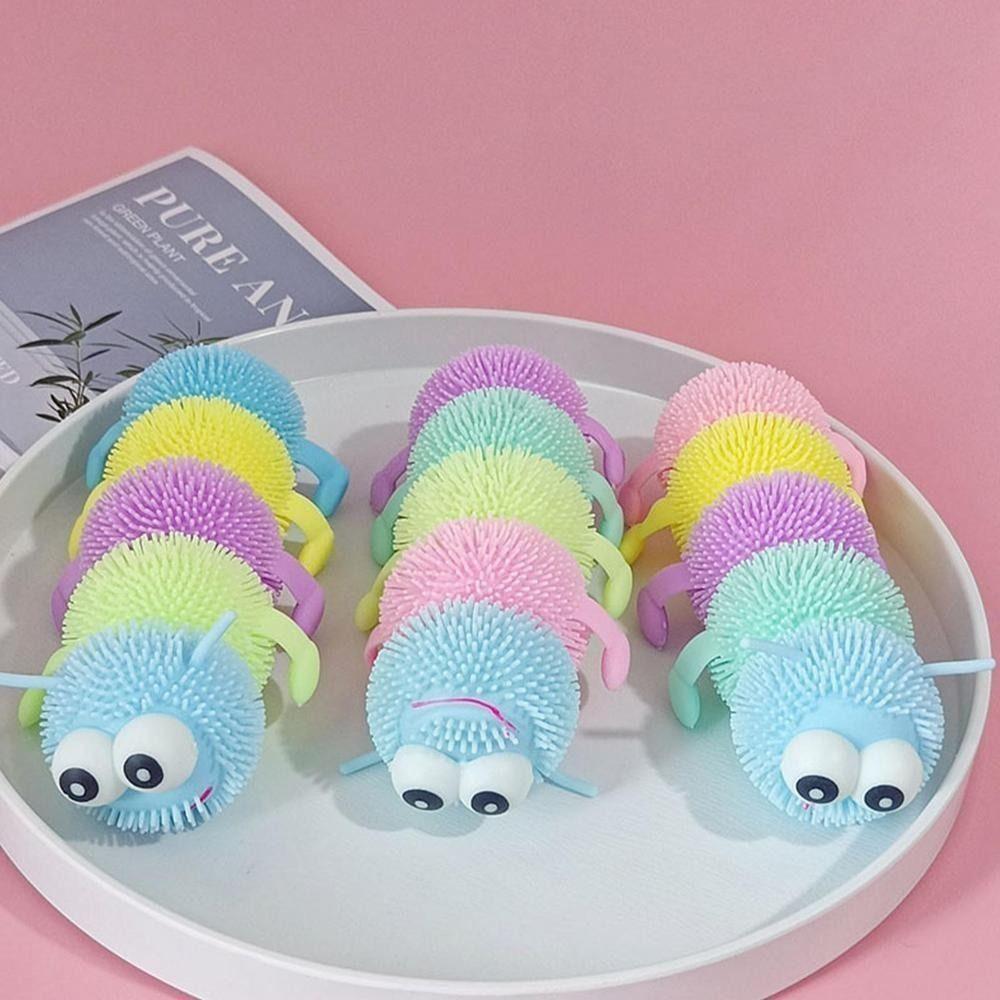 Squeeze Toy Luminous Caterpillar Toy Fidget Squeeze Antistress Soft Squish Decompression Toy
