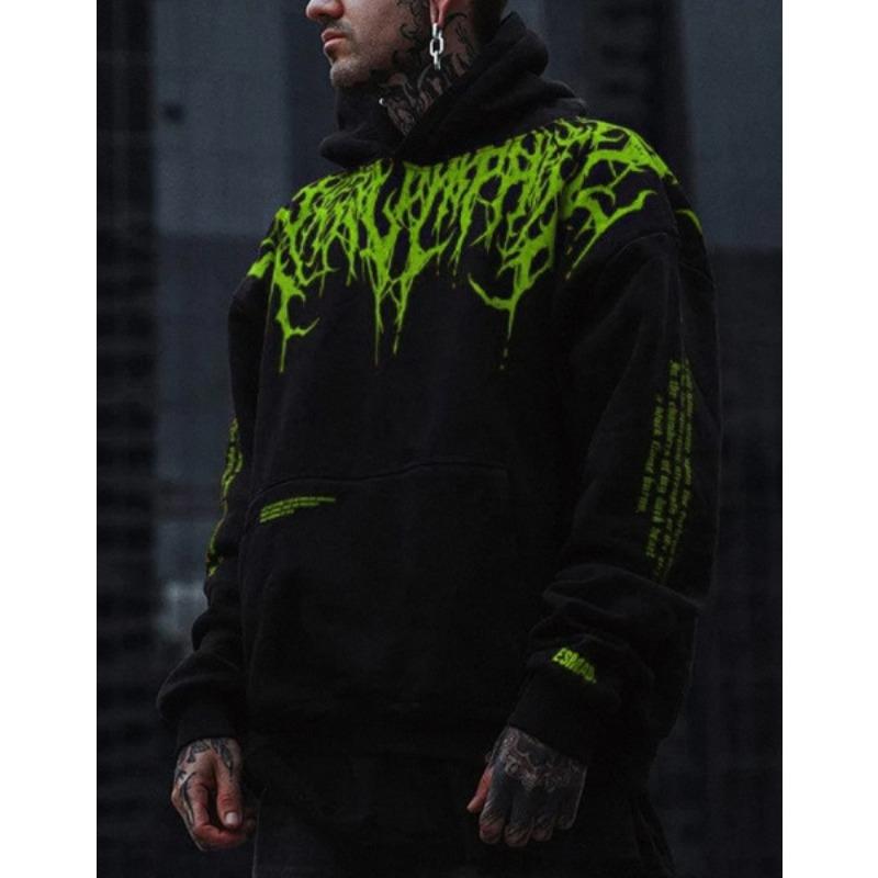 Devil's Blood Oversize Утолщенная теплая толстовка с капюшоном Осенняя мужская повседневная толстовка