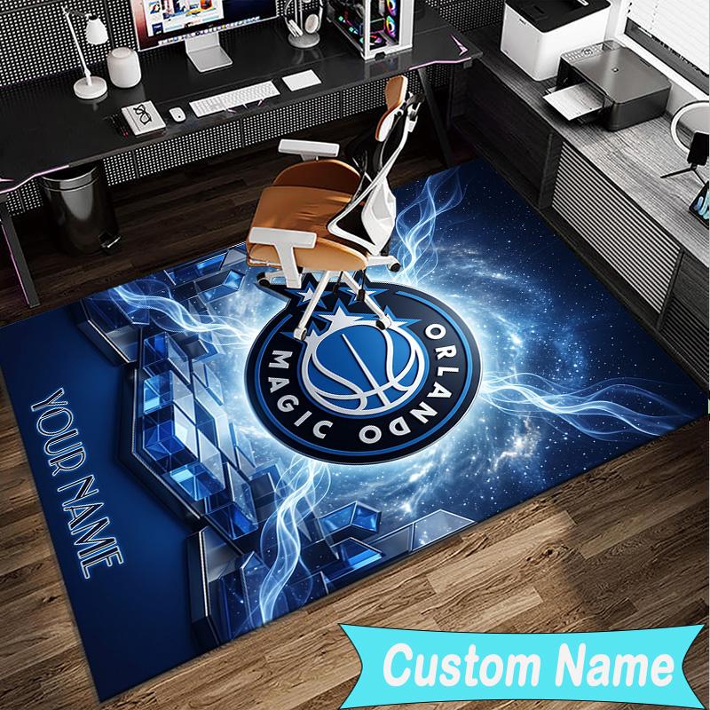 Custom Name Rug basketball Orlando Logo Area Rug Suitable for Indoor And Outdoor,Carpets for Homes, Offices,Living Rooms,Home Decor,Christmas Gift