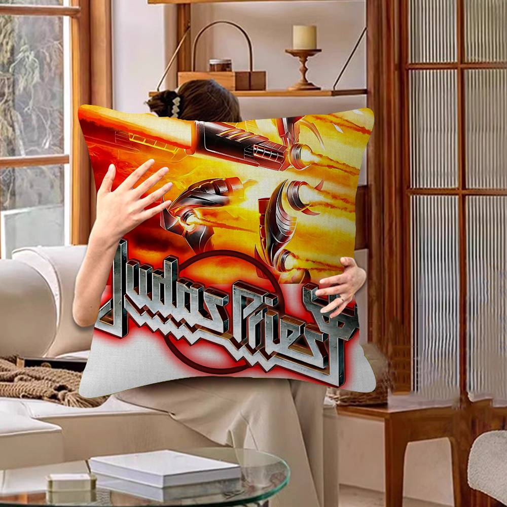 Dark Heavy Metal Band J-Judas P-Priest Pillow Gifts Home Office Furnishings Bedroom Sofa Car Cushion Cover Case 45x45cm