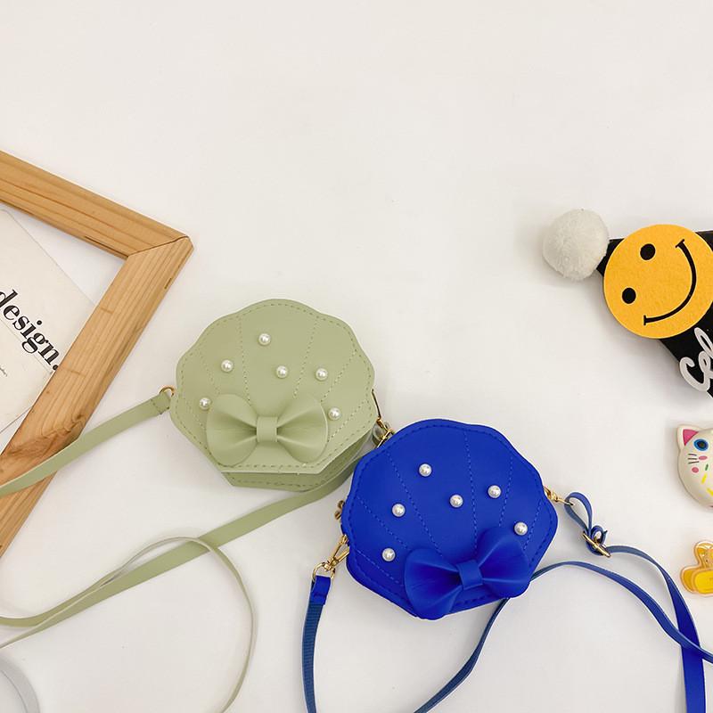 Жемчужная сумка-ракушка с бантом для детей, для школы, для повседневного использования, милая и сладкая