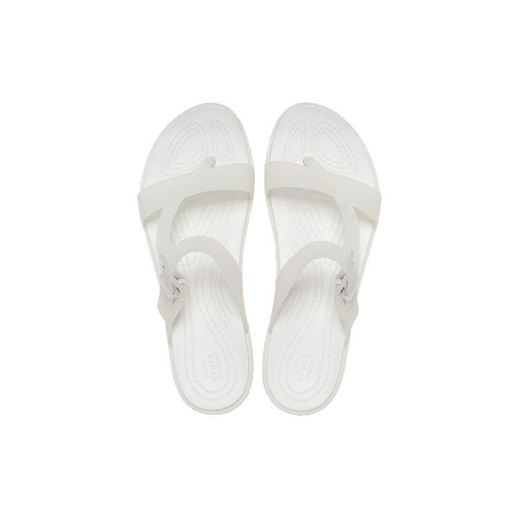 Crocs Tulum Flat Outdoor Slide Sandals Women Sandals White 207173-159