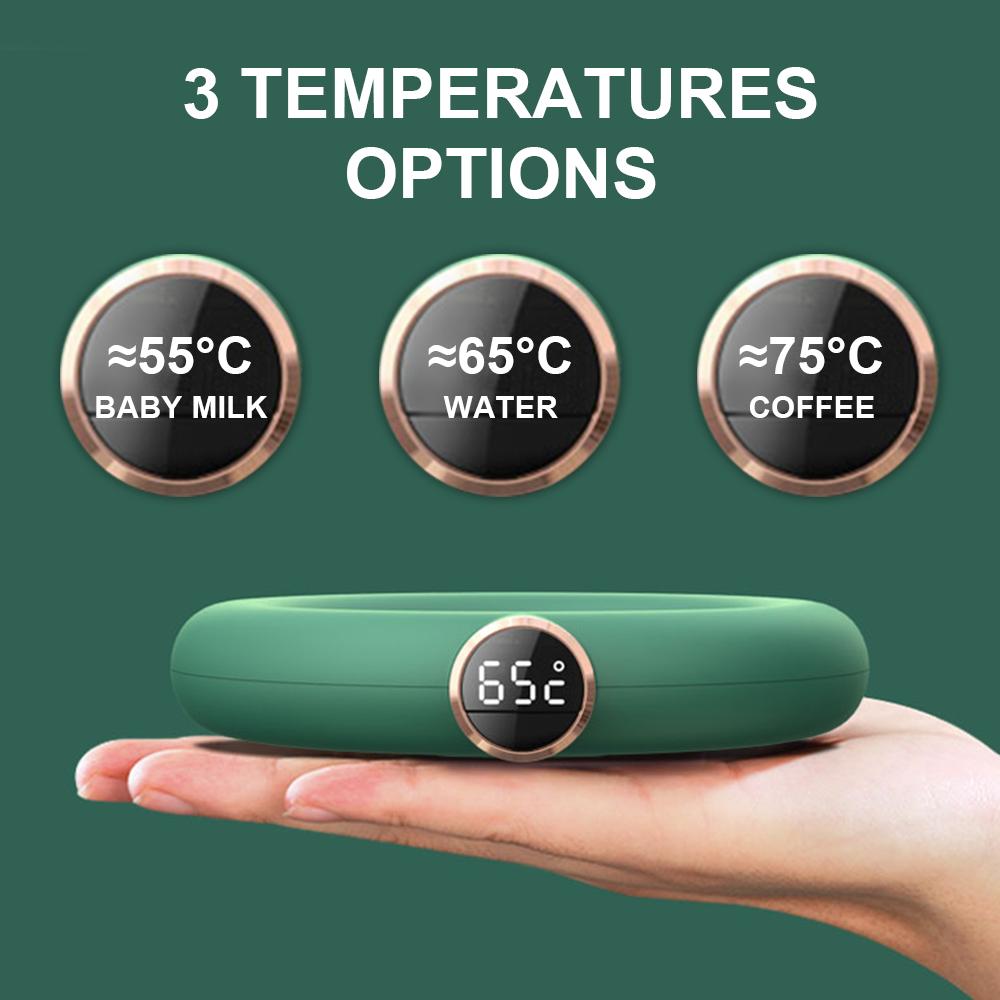 USB-подогреватель кружек для кофе, чая, молока, воды, напитков, 3-х скоростной светодиодный дисплей, электрическая грелка для напитков для домашнего офиса, использования на рабочем столе