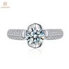 100% стерлингового серебра 925 пробы, 3EX VVS1, цвет круглой огранки, 6,5 мм, 1 карат, настоящее кольцо с муассанитом и бриллиантами для женщин, ювелирные изделия на помолвку, подарки