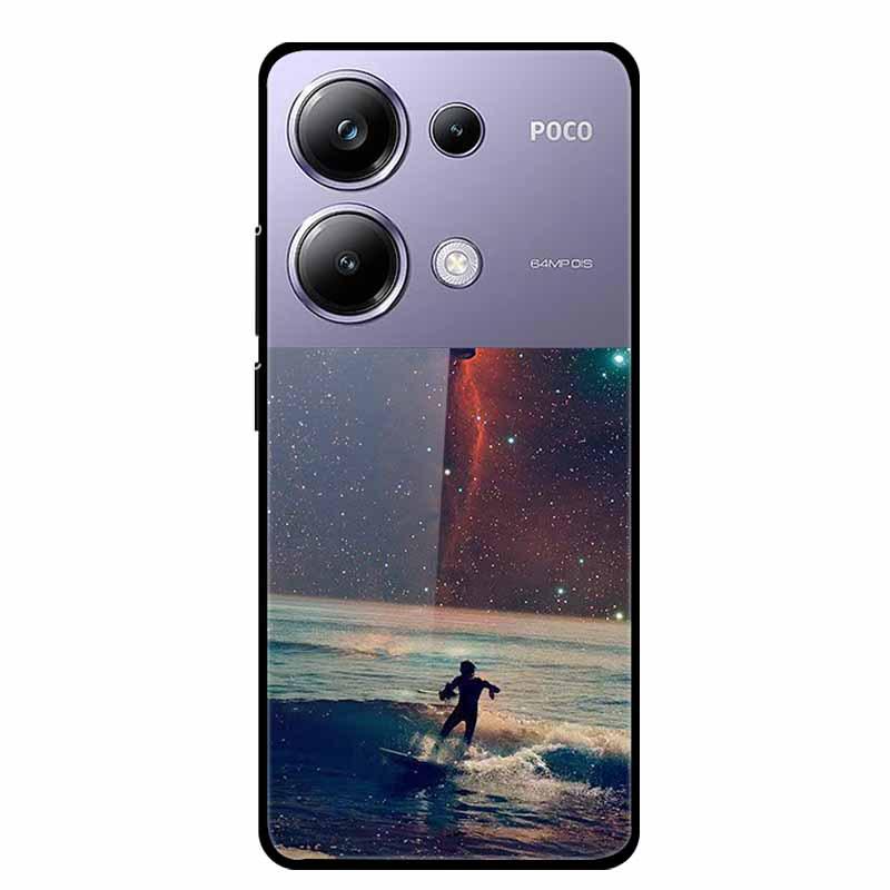 Красочный эстетичный чехол из закаленного стекла для Redmi 12 5G и POCO M6 PRO