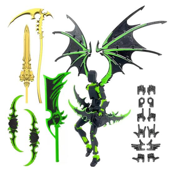 3D Printed Robot Action Figure with Accessories Movable Joints Demon