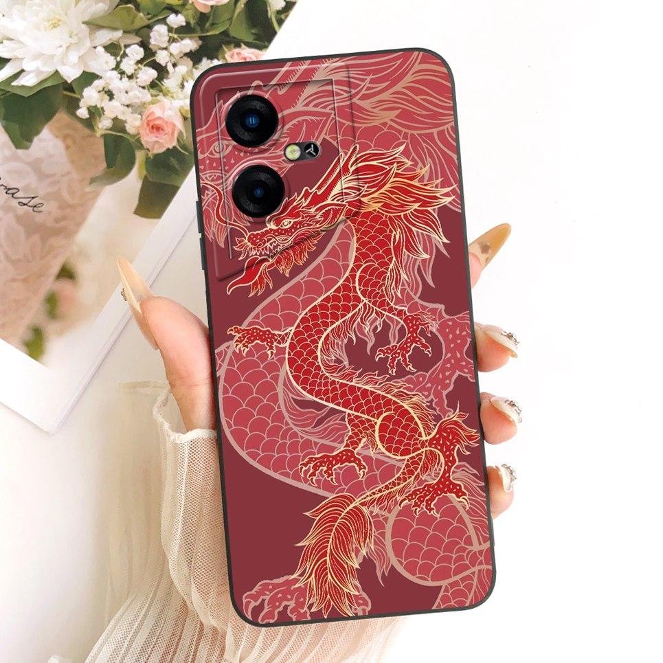 Чехол для телефона Tecno Pova Neo Neo3 LH6n LE6 Жидкий силикон Мультяшный дракон Забавная кошка Пейзаж с морским побережьем Задняя крышка