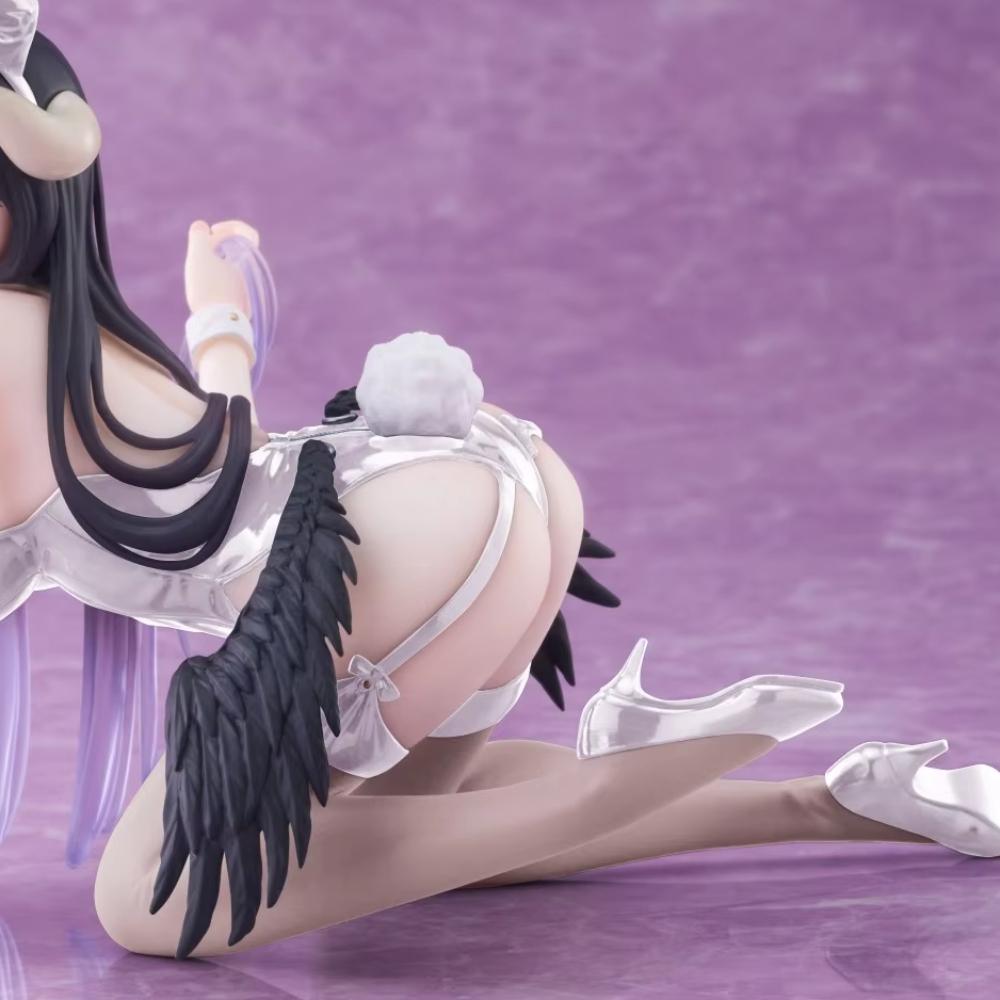 12CM Anime Overlord Albedo Figure Cute Table Pottery Bunny Girl Style Ver Kneeling Model Toy Doll Action Figure