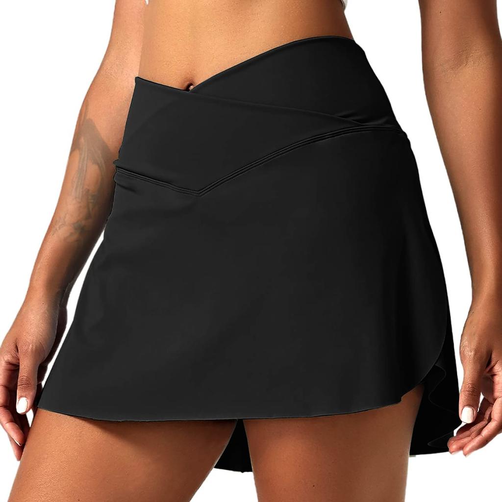 Women Pleated Tennis Skirt With Pockets Shorts High Waisted Athletic Golf Skorts Workout Sports Skirts