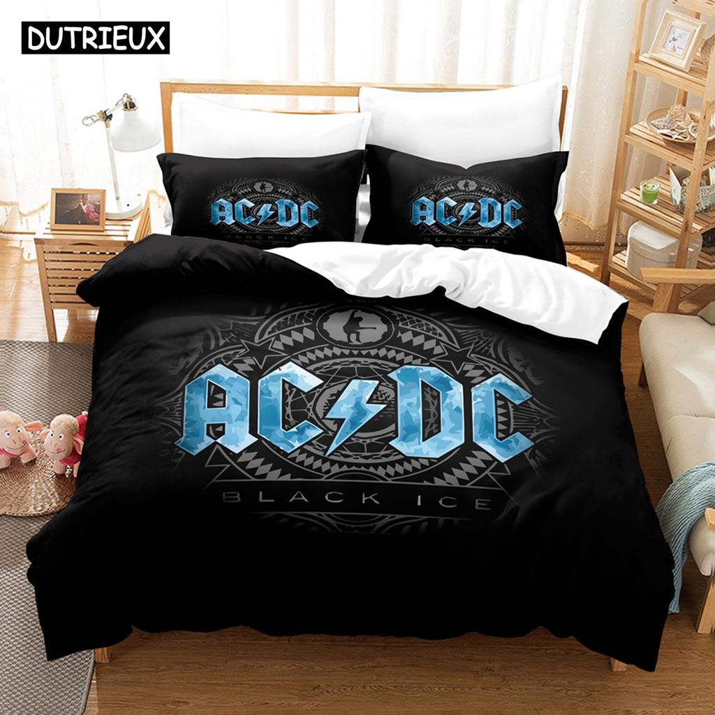 3D Ac Dc Music Постельное белье Пододеяльник Комплект с наволочкой Твин Полный Queen King Постельное белье Постельное белье