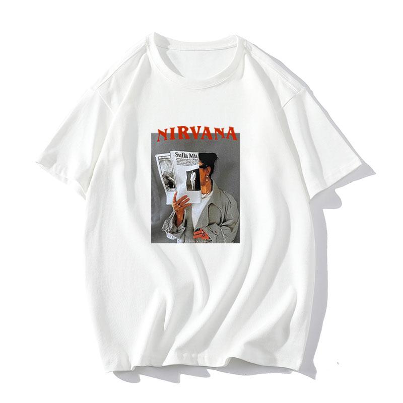 Hirsionsan 100% Cotton Graphic Print T Shirt Women 2024 Summer New Basic Vintage Tee Casual Loose Chic O Neck Female Couple Tops