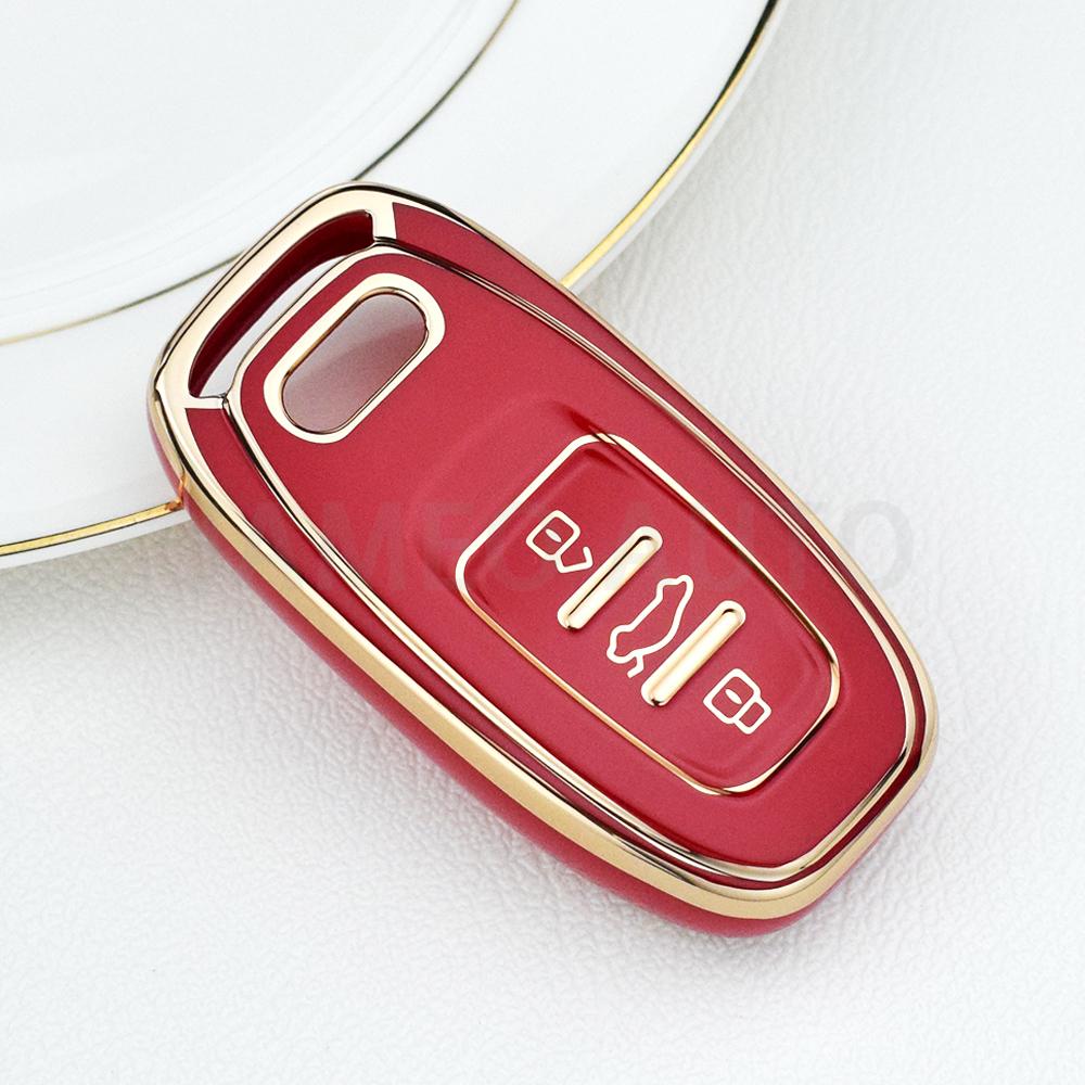Чехол для ключей от машины из ТПУ с 3 кнопками для A4 A5 A6 A7 A8 Q8 Q5 S6 S7 S5 S4 RS6 RS7, защитная крышка с умным входом без ключа